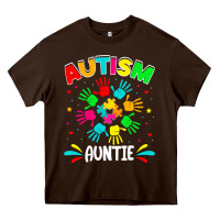 Chocolate Brown autistic auntie puzzle support family autism awareness sweatshirt Heavy Core Tee - linhVisuals