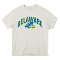 Cream delaware blue hens Heavy Core Tee - linhVisuals