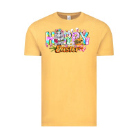 Vintage Mustard Happy Easter Vintage Tee - CowhideDigitalArt