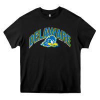 Black delaware blue hens Heavy Core Tee - linhVisuals