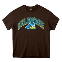 Chocolate Brown delaware blue hens Heavy Core Tee - linhVisuals