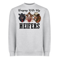 Heather Grey hanging with my heifers Heavyweight Sweatshirt - RanaPortraitStore