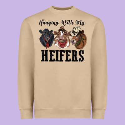Hanging With My Heifers Heavyweight Sweatshirt Designed By Ranaportraitstore