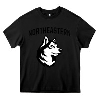 Black northeastern huskies Heavy Core Tee - linhVisuals