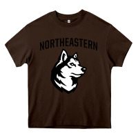 Chocolate Brown northeastern huskies Heavy Core Tee - linhVisuals