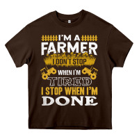 Chocolate Brown farmer Heavy Core Tee - linhVisuals
