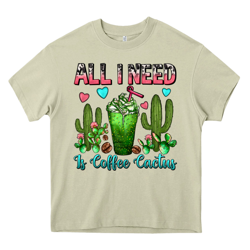 All I Need Is Coffee Cactus Frappe Heavy Core Tee by FaDigitalArtStudio | Teevron