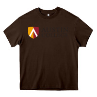 Chocolate Brown austin, college Heavy Core Tee - linhVisuals