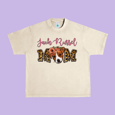 Jack Russel Mom Urban Heavy Tee Designed By Jasminsmagicworld
