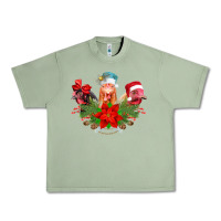 Oil Green Chickens Christmas Urban Heavy Tee - CowhideDigitalArt