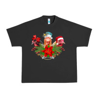 Pigment Black Chickens Christmas Urban Heavy Tee - CowhideDigitalArt