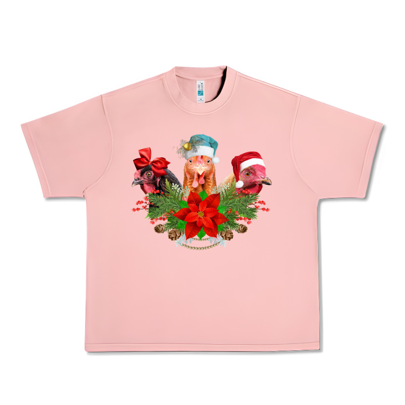 Chickens Christmas Urban Heavy Tee by CowhideDigitalArt | Teevron