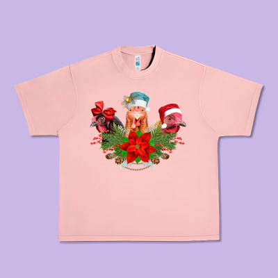Chickens Christmas Urban Heavy Tee Designed By Cowhidedigitalart