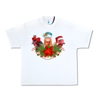 White Chickens Christmas Urban Heavy Tee - CowhideDigitalArt