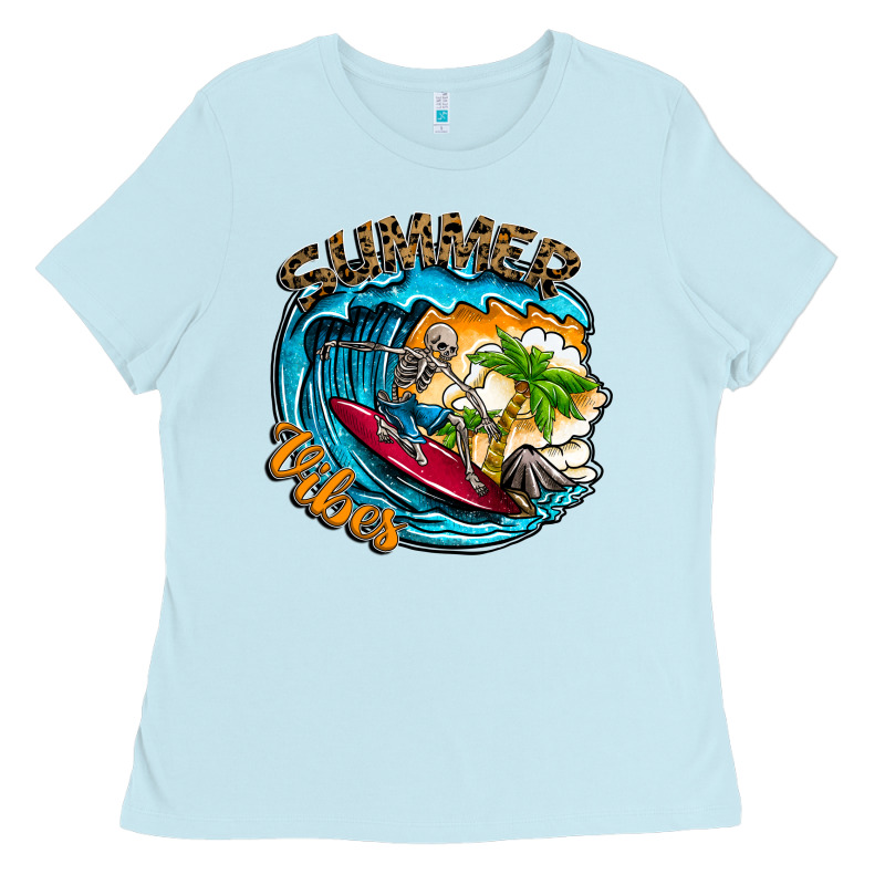 Summer Vibes Ladies Tee by CowhideDigitalArt | Teevron