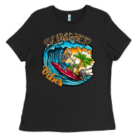 Black Summer Vibes Ladies Tee - CowhideDigitalArt