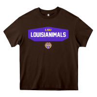 Chocolate Brown LSU Louisianimals Heavy Core Tee - linhVisuals