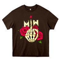 Chocolate Brown motionless in white Heavy Core Tee - linhVisuals
