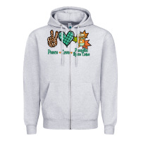 Heather Grey peace love pumpkin spice latte Zipper Hoodie - Jasminsmagicworld