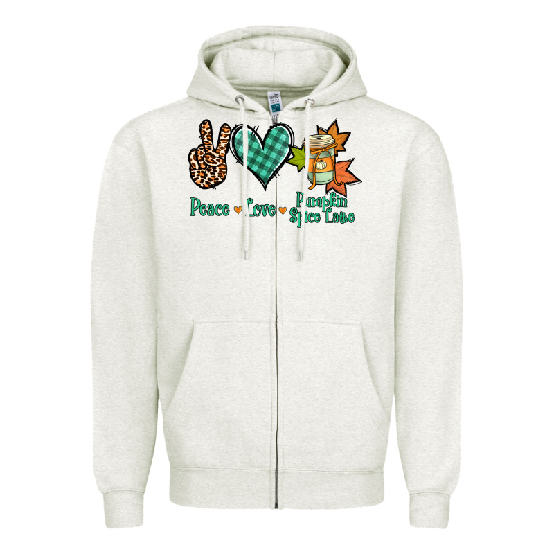 Peace Love Pumpkin Spice Latte Zipper Hoodie by Jasminsmagicworld | Teevron