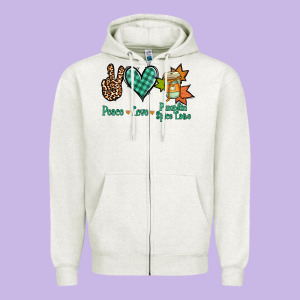 Peace Love Pumpkin Spice Latte Zipper Hoodie Designed By Jasminsmagicworld