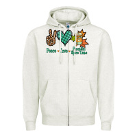 Oatmeal Heather peace love pumpkin spice latte Zipper Hoodie - Jasminsmagicworld