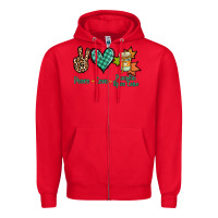Red peace love pumpkin spice latte Zipper Hoodie - Jasminsmagicworld