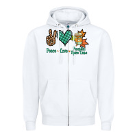 White peace love pumpkin spice latte Zipper Hoodie - Jasminsmagicworld