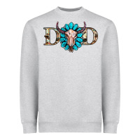 Western Dad With Gemstone And Skull Heavyweight Sweatshirt | Teevron