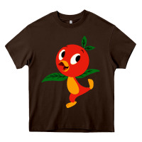 Chocolate Brown orange bird Heavy Core Tee - linhVisuals