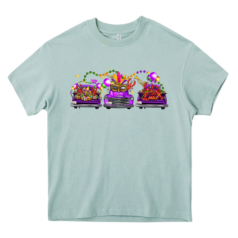 Mardi Gras Farm Trucks Heavy Core Tee by FaDigitalArtStudio | Teevron
