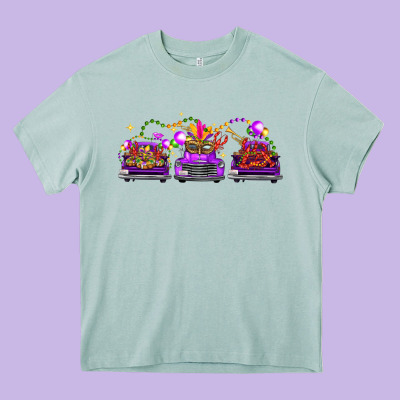 Mardi Gras Farm Trucks Heavy Core Tee Designed By Fadigitalartstudio