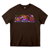Chocolate Brown Mardi Gras Farm Trucks Heavy Core Tee - FaDigitalArtStudio