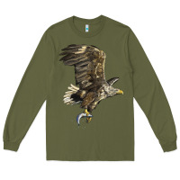 Army Green American White Sea Eagle Long Sleeve Tee - LillyAllenDesigns
