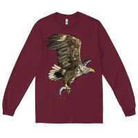 Burgundy American White Sea Eagle Long Sleeve Tee - LillyAllenDesigns