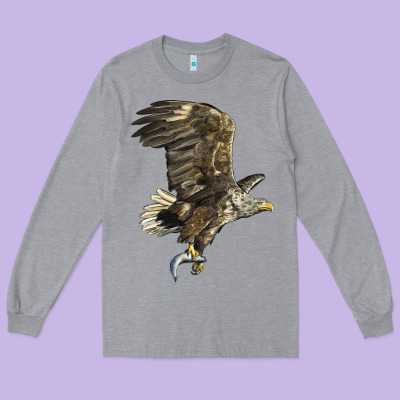 American White Sea Eagle Long Sleeve Tee Designed By Lillyallendesigns