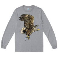 Heather Grey American White Sea Eagle Long Sleeve Tee - LillyAllenDesigns