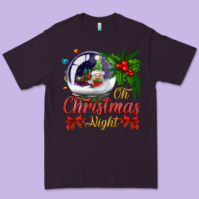 Oh Christmas Night Snow Globe Premium Tee Designed By Bundleandbundleshop