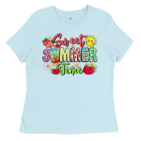 Baby Blue Sweet Summer Time Ladies Tee - CowhideDigitalArt
