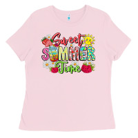 Bubblegum Pink Sweet Summer Time Ladies Tee - CowhideDigitalArt