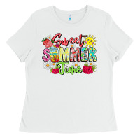 White Sweet Summer Time Ladies Tee - CowhideDigitalArt