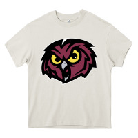 Cream temple owls Heavy Core Tee - linhVisuals