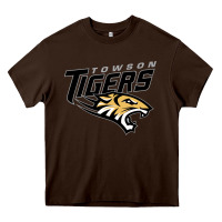 Chocolate Brown towson tigers Heavy Core Tee - linhVisuals
