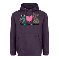 Plum peace love frenchie Heavyweight Hoodie - RanaPortraitStore