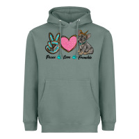 Sage peace love frenchie Heavyweight Hoodie - RanaPortraitStore