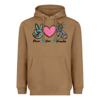 Toasted Coconut peace love frenchie Heavyweight Hoodie - RanaPortraitStore