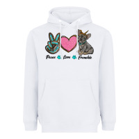 White peace love frenchie Heavyweight Hoodie - RanaPortraitStore