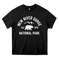 Black womens new river gorge national park bear west virginia nature v neck Heavy Core Tee - linhVisuals