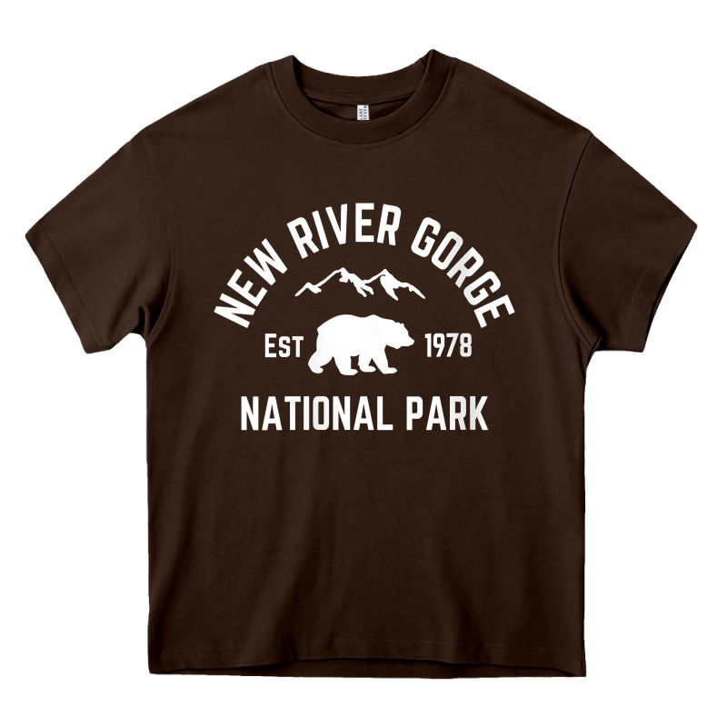 Womens New River Gorge National Park Bear West Virginia Nature V Neck Heavy Core Tee by linhVisuals | Teevron