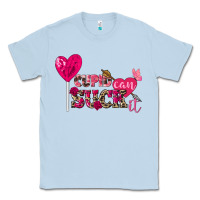 Dusty Blue Cupid can suck it Valentine's Day Classic Tee - FaDigitalArtStudio